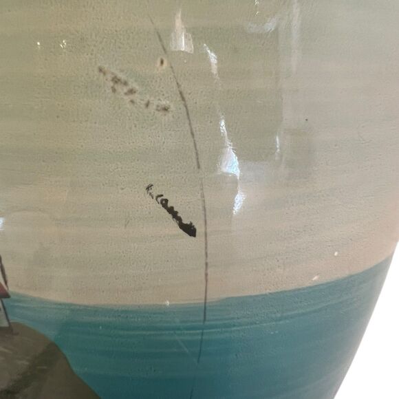 Coastal Lighthouse Ceramic Lamp Nautical Decor Hand Painted Table Light - Picture 5 of 15